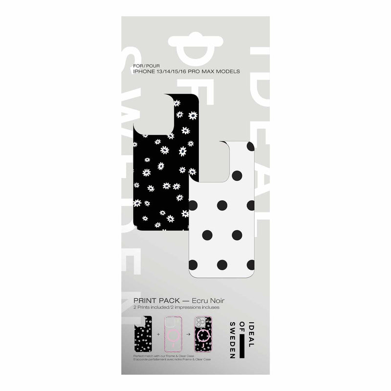 Ideal of Sweden Print Pack Ecru Noir for iPhone 16/15/14/13 Pro Max