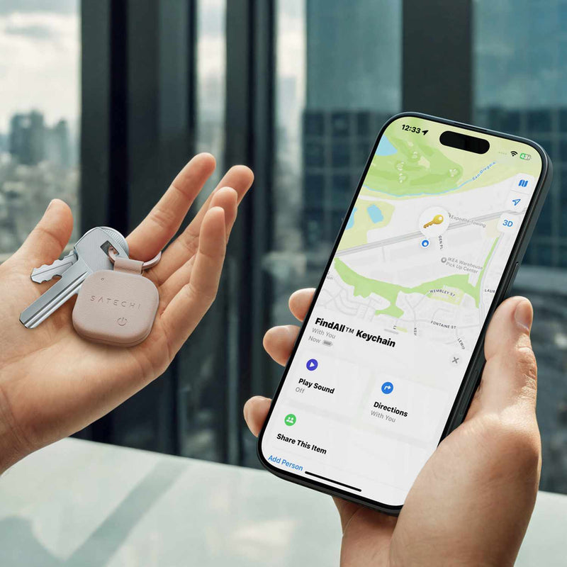 Satechi Vegan-Leather FindAll Keychain Desert Rose