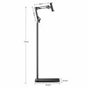 YXHD202175129BKC 175cm Ground Stand Holder for Tablets 07-10-inch Black with Customization