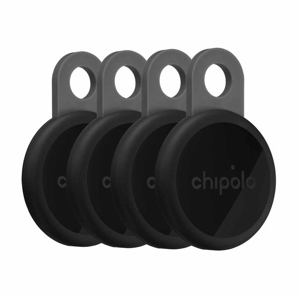 Chipolo LOOP Tracking Tag x 4 (Works with Android's Find Hub Device or Apple Find My) Charcoal