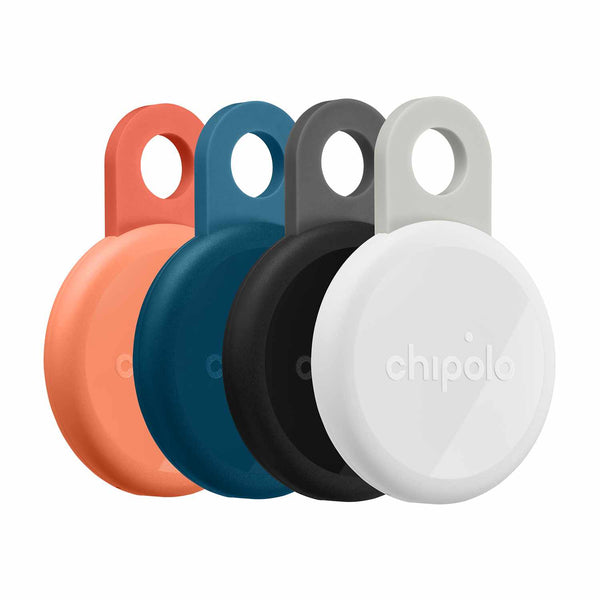 Chipolo LOOP Tracking Tag x 4 (Works with Android's Find Hub Device or Apple Find My) Charcoal/Chalk/Navy/Coral