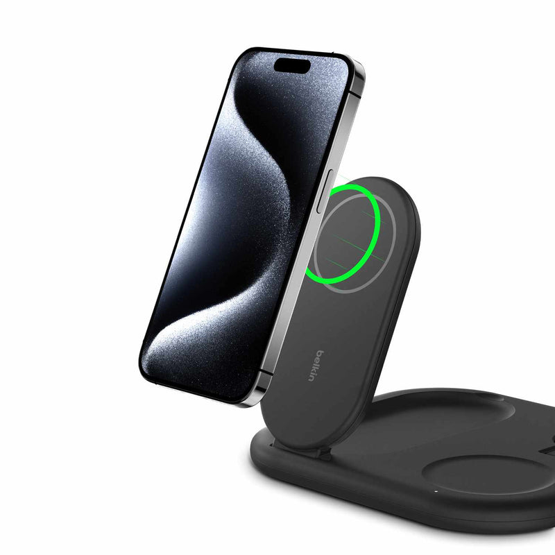 WIZ029ttBK Qi2 3-in-1 Magnetic Wireless Charging Stand Black