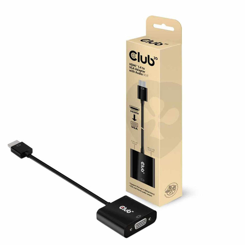 CAC1302 HDMI 1.4 TO VGA Active Adapter w/Audio M/F Black
