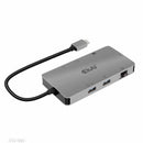 CSV1593 USB-C 3.2 Gen 1 8-in-1 Hub with 2X HDMI/2X USB/RJ45/SD/Micro SD Card Slots and USB-C Female Port Gray