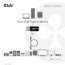Club3D USB 3.2 to USB-C 3.2 Male/Female Adapter Black