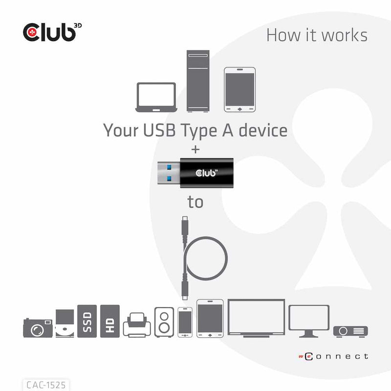CAC1525 USB 3.2 to USB-C 3.2 Adapter M/F Black