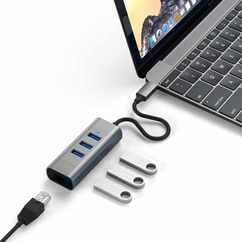 STTC2N1USB31AM USB-C 2-in-1 USB Hub with Ethernet Space Gray