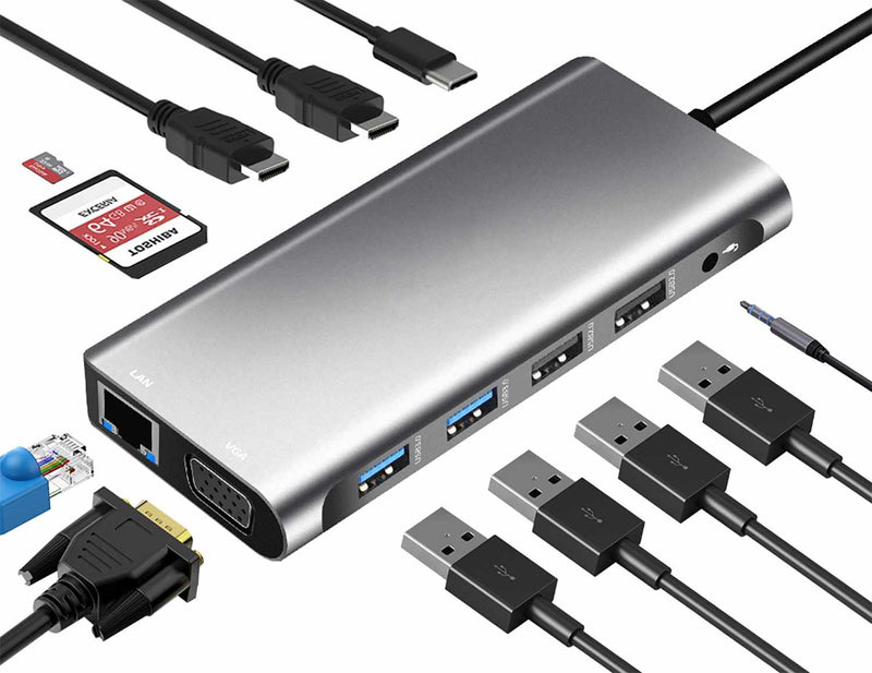 HYQHUB12IN1DHBZ 12-in-1 Hub Grey