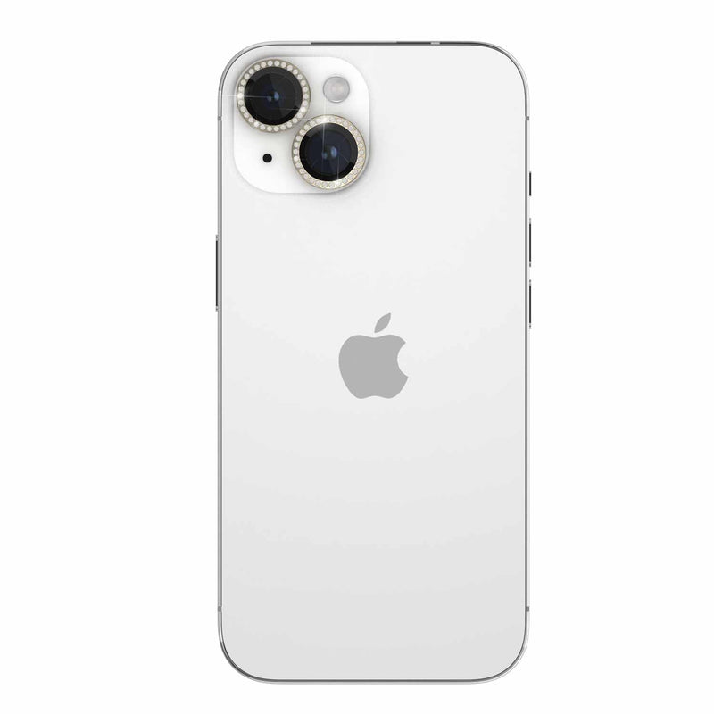 KS053074 Aluminum Ring Lens Protector iPhone 15/15 Plus Set In Stone Gold