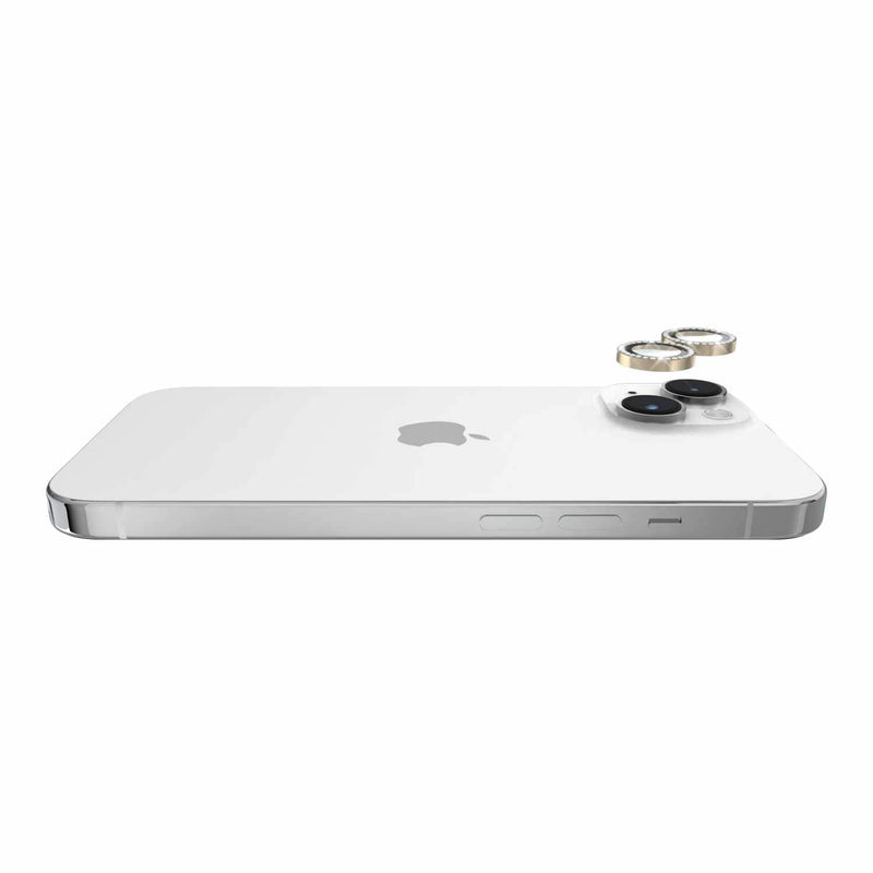 KS053074 Aluminum Ring Lens Protector iPhone 15/15 Plus Set In Stone Gold
