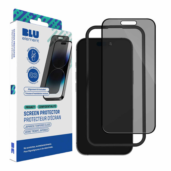 BEPGIKIP16PL Privacy Tempered Glass Screen Protector w/Installation Kit iPhone 16 Plus/15 Plus