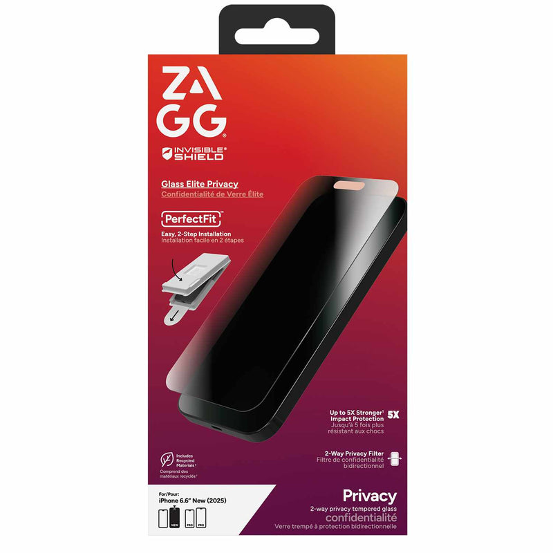 200118656 InvisibleShield Glass Elite 2-Way Privacy Screen Protector iPhone Air