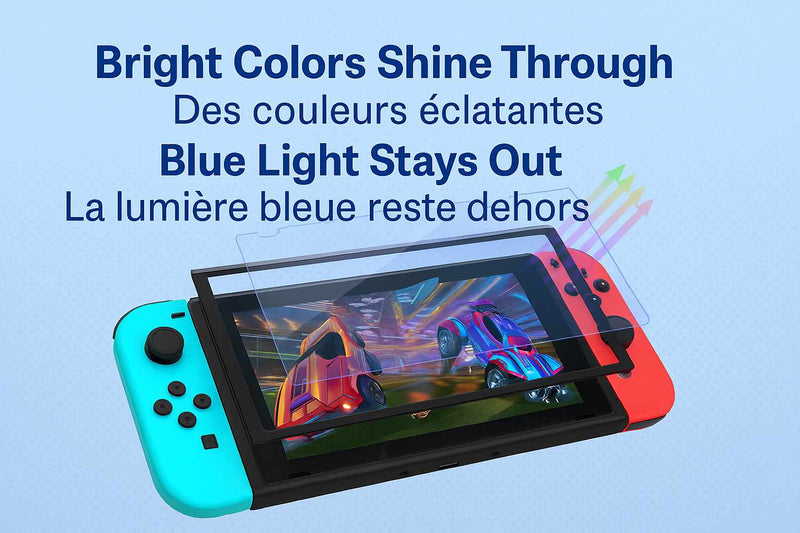 BETGBLNS 2-Pack Blue Light Tempered Glass Screen Protector Nintendo Switch