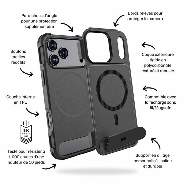 Blu Element Armour Ultra MagSafe w/Kickstand Case Black for iPhone 17 Pro Max