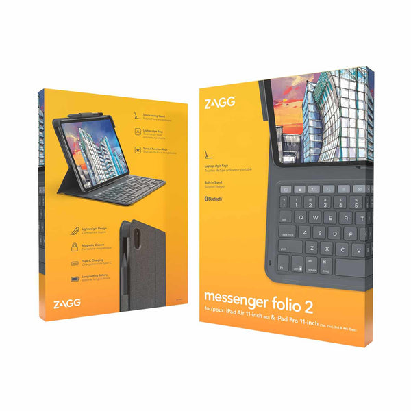 103016727 Messenger Folio 2 Case iPad Air 5th Gen/iPad Air 11 2025 (7th Gen)/iPad Pro 11 2022 (4th Gen)/2021/2020/Pro 11 Black
