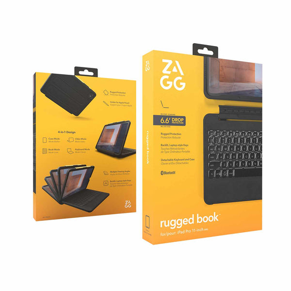 103114573 Rugged Book Case iPad Pro 11 2024 (5th Gen) Black