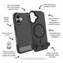 Blu Element Armour Ultra MagSafe w/Kickstand Case Black for iPhone 16