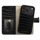 Ideal of Sweden Magnet Wallet MagSafe Case Black Croco for iPhone 18 Pro/17 Pro