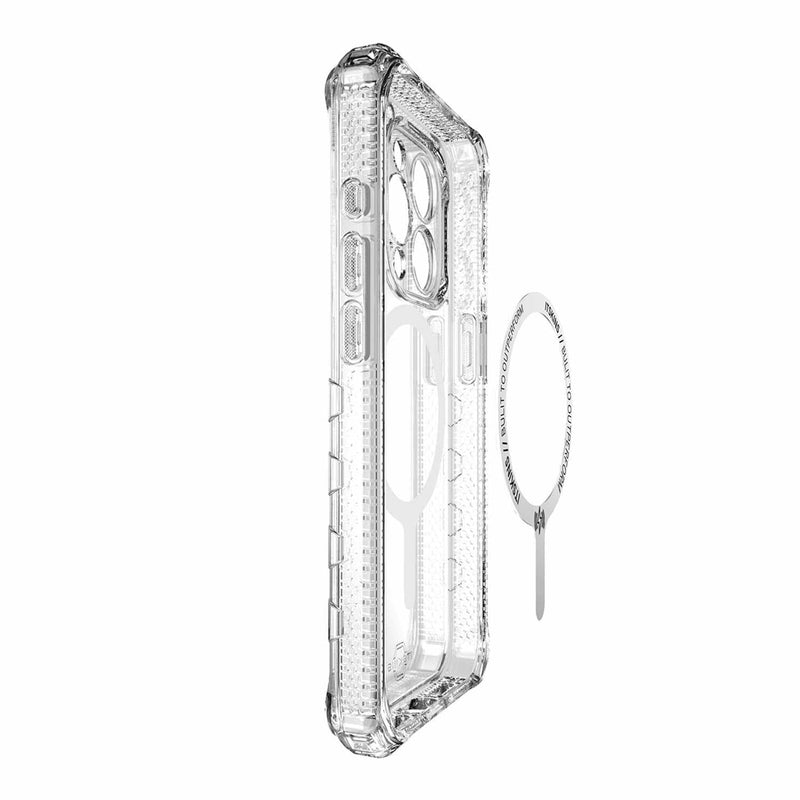 ITSKINS Supreme_R Clear MagSafe Case Transparent White Print for iPhone 15 Pro