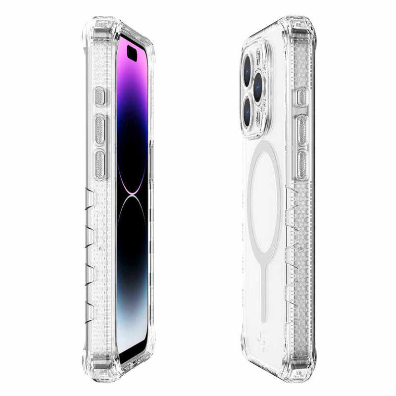 ITSKINS Supreme_R Clear MagSafe Case Transparent White Print for iPhone 15 Pro