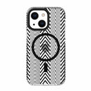 Blu Element Chromatic Print MagSafe Case Black warped Lines for iPhone 15/14/13