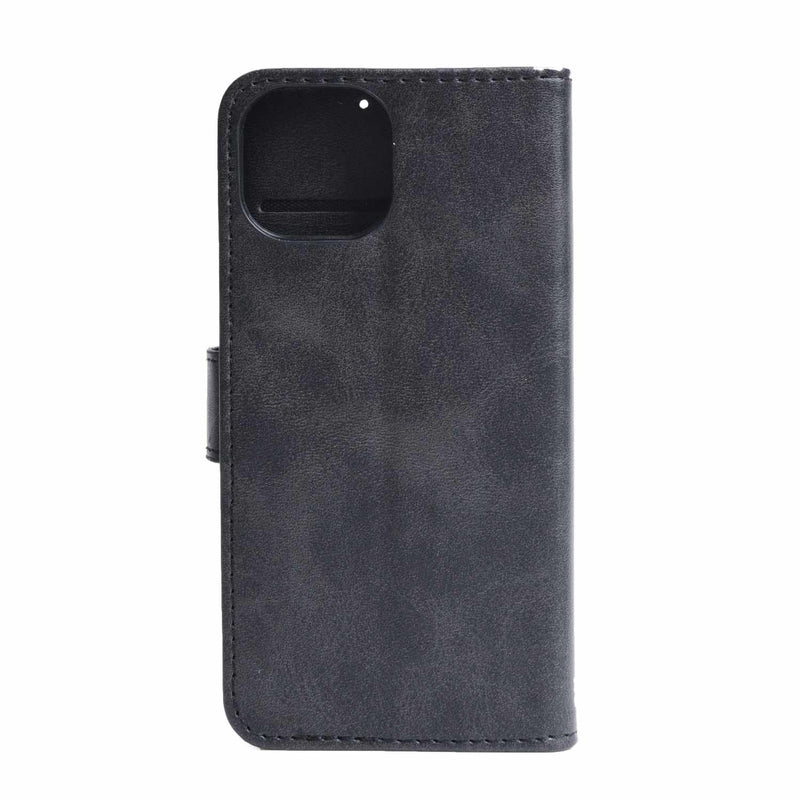 Blu Element Faux Leather Folio Case w/TPU Gelskin Black for iPhone 16e/15/14/13