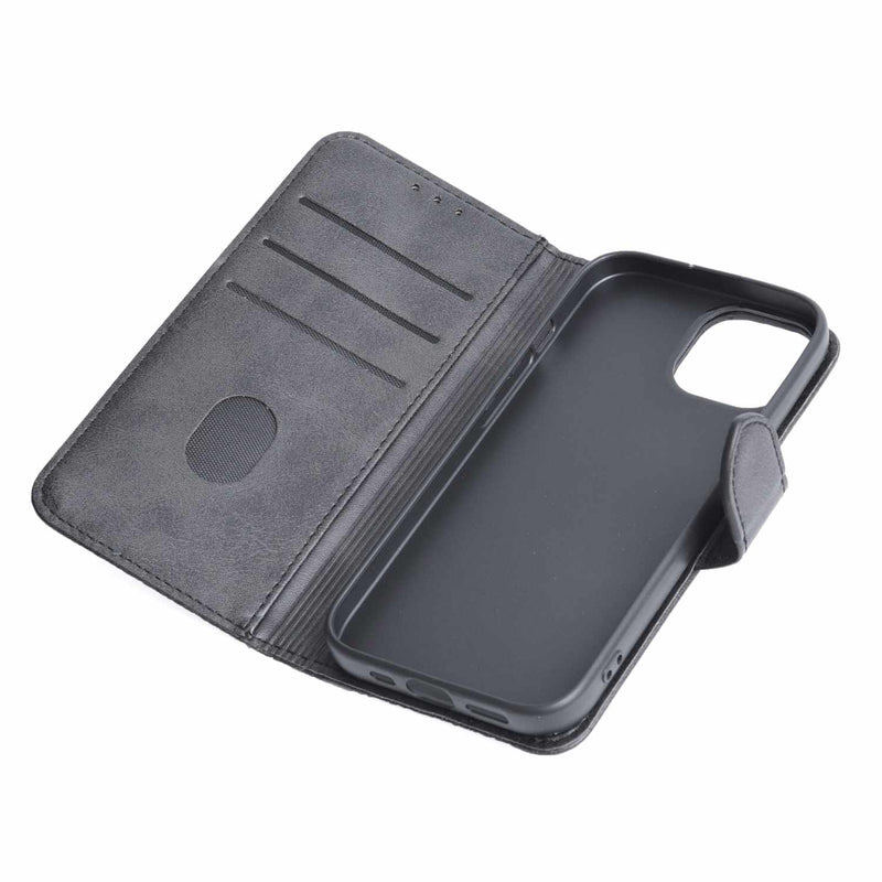 Blu Element Faux Leather Folio Case w/TPU Gelskin Black for iPhone 16e/15/14/13