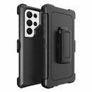 Bulk Packaging Rugged Case & Holster Combo Case Black for Samsung Galaxy S23 Ultra