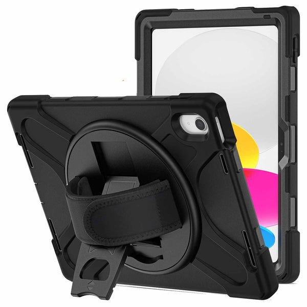HYHDWIP10GSJPBK Heavy Duty Case w/Kickstand/Built-in Screen Protector/Hand & Shoulder Strap iPad 11 2025 (11th Gen)/(10th Gen) Black