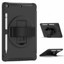 Bulk Packaging Rugged Case with Kickstand/Hand Stand & Built-in Screen Protector Black for iPad 10.2 2021