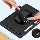 Bulk Packaging Rugged Case with Kickstand/Hand Stand & Built-in Screen Protector Black for iPad 10.2 2021