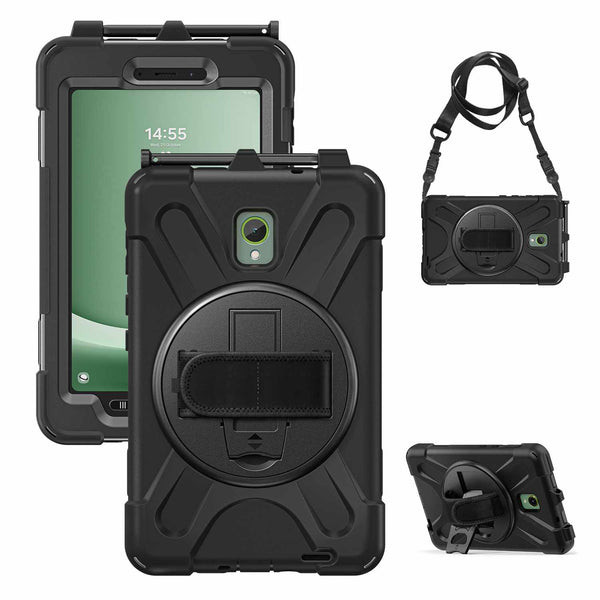 HYHDWSMX300SJPBK Heavy Duty Case with Kickstand/Hand & Shoulder Strap & Built-In Pet Screen Protector Galaxy Tab Active 5/Tab Active3 Black