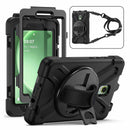Bulk Packaging Heavy Duty Case with Kickstand/Hand & Shoulder Strap & Built-In Pet Screen Protector Black for Samsung Galaxy Tab Active5/Galaxy Tab Active3