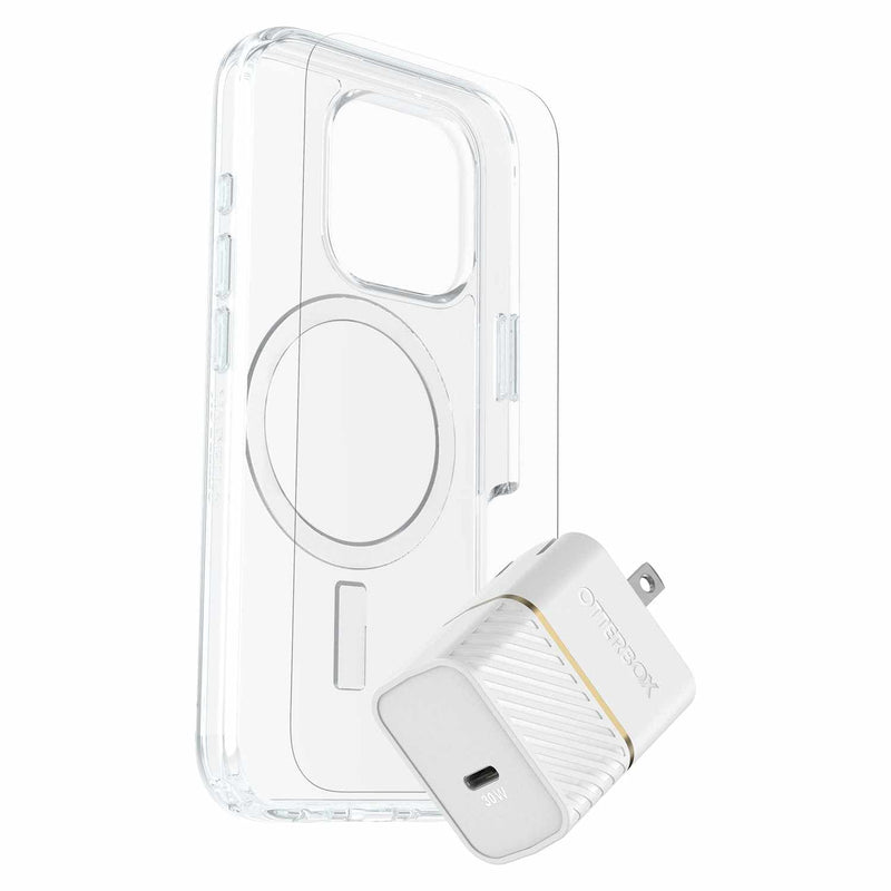 7881431 Protection+Power Kit (Symmetry Clear MagSafe w/Glass + Wall Charger 30W White) iPhone 16 Pro Clear