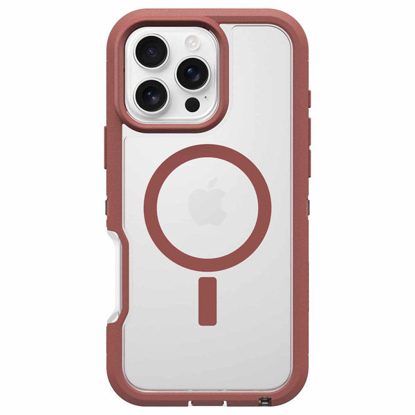 7796105 Defender XT Clear Pro Case iPhone 16 Pro Max Brick Red Clear