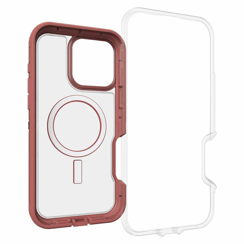 7796105 Defender XT Clear Pro Case iPhone 16 Pro Max Brick Red Clear