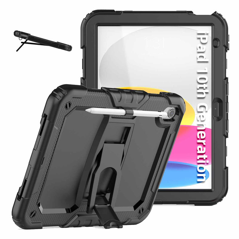HXDZZJCIPAD10GPBK Rugged Case w/Kickstand & Built-in Screen Protector iPad 11 2025 (11th Gen)/(10th Gen) Black