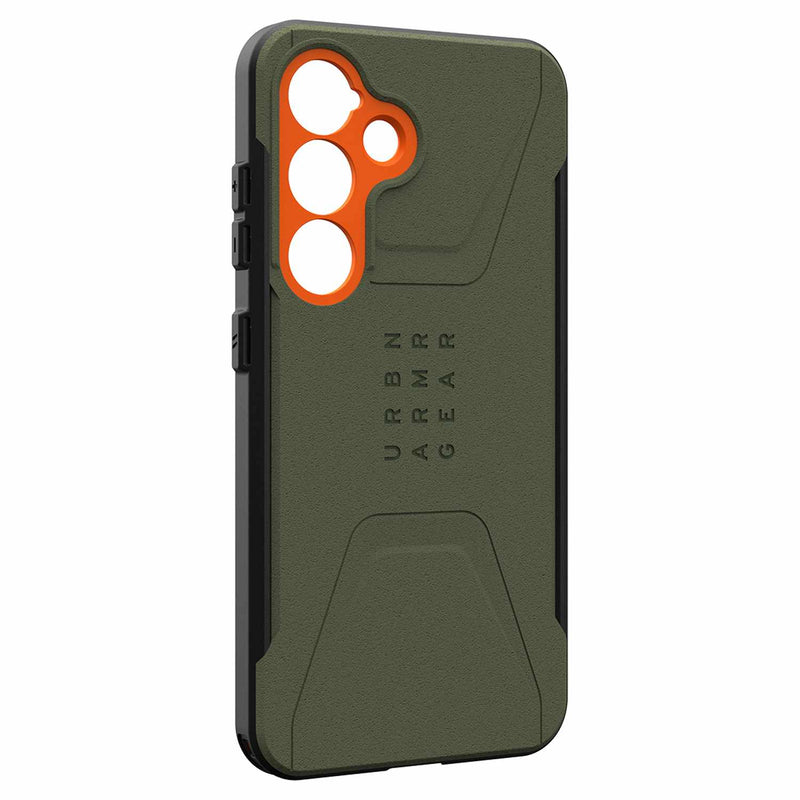 214475117297 Civilian Pro Rugged Case w/Magnet Galaxy S25 Olive Drab/Orange