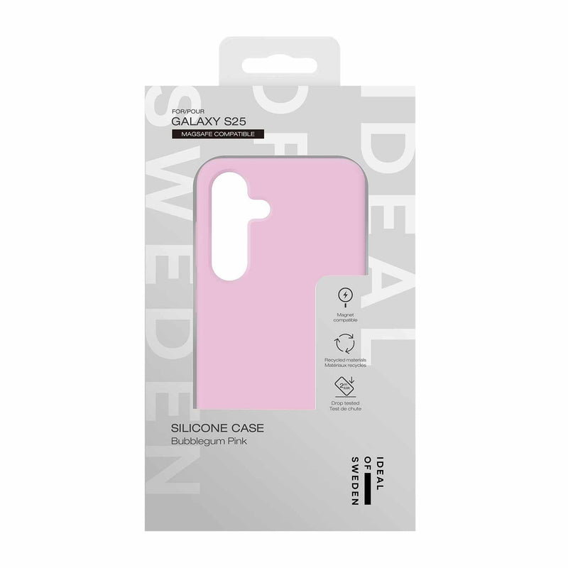 IDSICMSS25498 Silicone Case Compatible w/MagSafe Galaxy S25/S24 Bubblegum Pink
