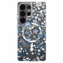 KS055952 Protective Case Compatible w/MagSafe Galaxy S25 Ultra Flowerbed Blue with Gems