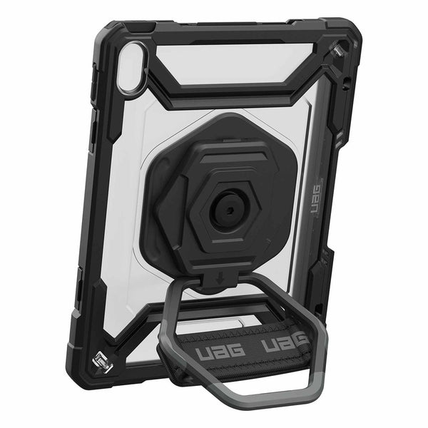 124470B14340 Plasma Rugged Case w/Rotating Handstrap BULK iPad 11 2025 (11th Gen)/(10th Gen) Ice/Black