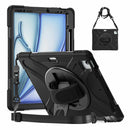 HYHDWIP13ASJPBKC Heavy Duty Case w/Kickstand/Built-in Screen Protector/Hand & Shoulder Strap iPad Pro 12.9 2022/2021/2020/2018/Air 13 2025/2024 Black with Customization