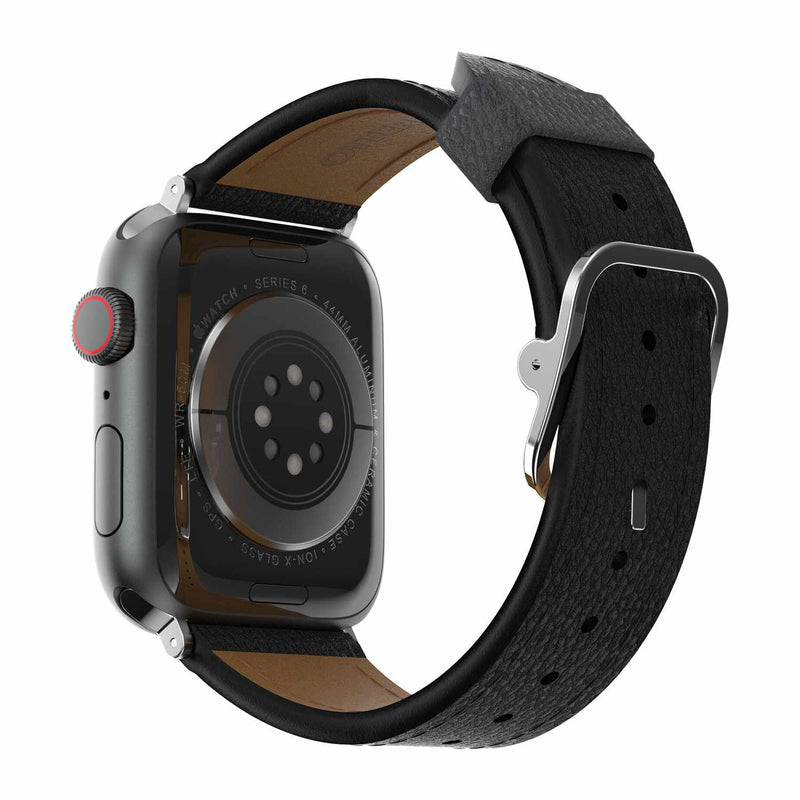 7795600 Symmetry Cactus Leather Watch Band Apple Watch 45/44/42 mm Noir Ash