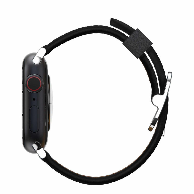 7795600 Symmetry Cactus Leather Watch Band Apple Watch 45/44/42 mm Noir Ash