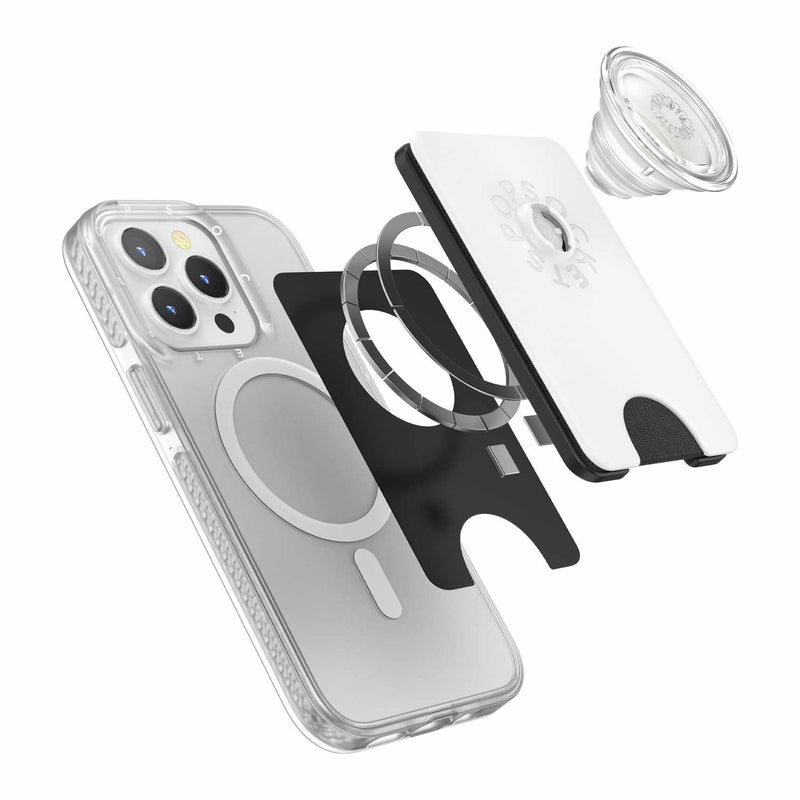 806926 PopWallet+ For MagSafe Round with Adapter Ring White/Clear