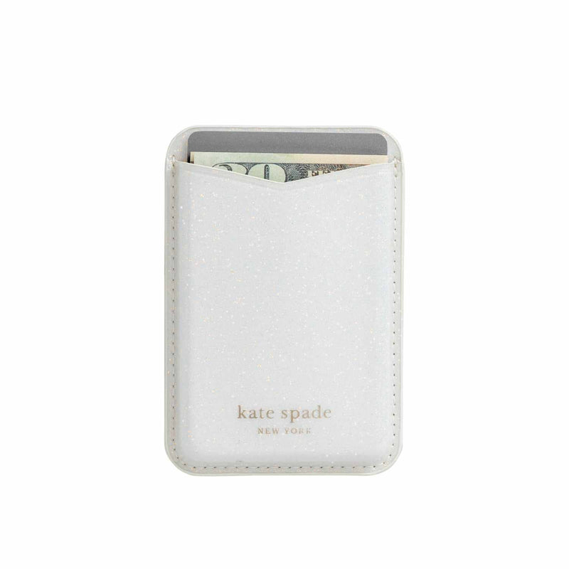 Kate Spade Magnetic Wallet Compatible with MagSafe White Glitter