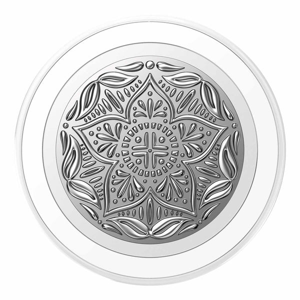 807539 PopGrip for MagSafe Round with Adapter Ring Enamel Silver Mandala
