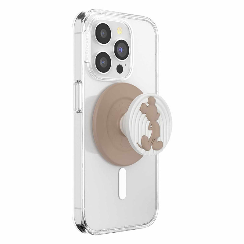 114607 PopGrip for MagSafe Round with Adapter Ring Latte Mickey