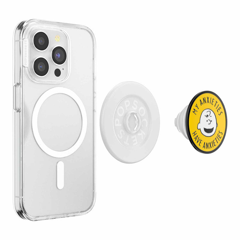 PopSockets PopGrip for MagSafe Round with Adapter Ring Enamel My Anxieties Have Anxieties