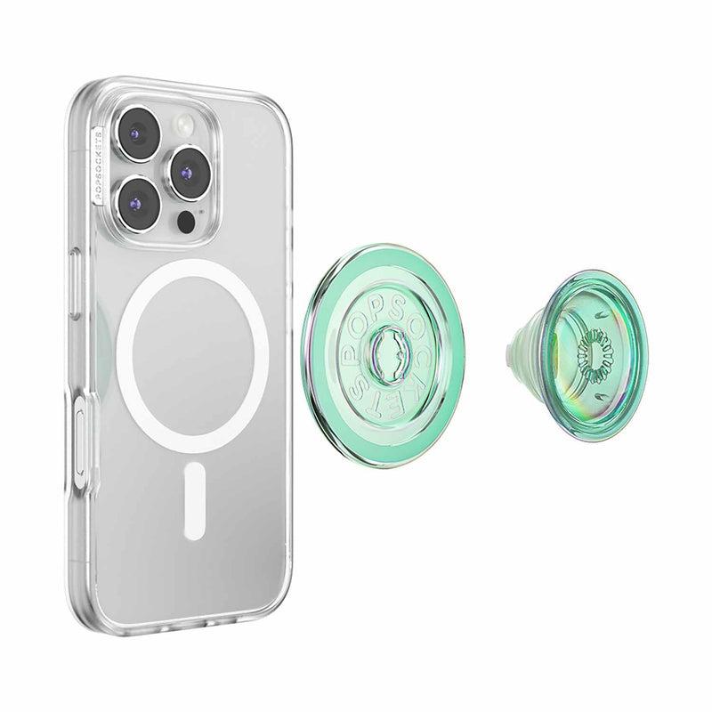 809054 PopGrip for MagSafe Round with Adapter Iridescent Turq